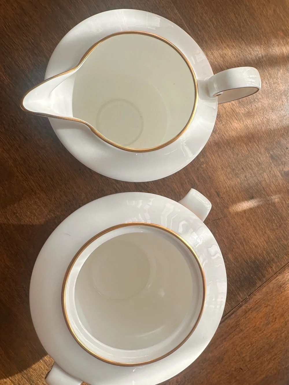 Mikasa Crown Jewel Gold Rim Sugar and Creamer Set